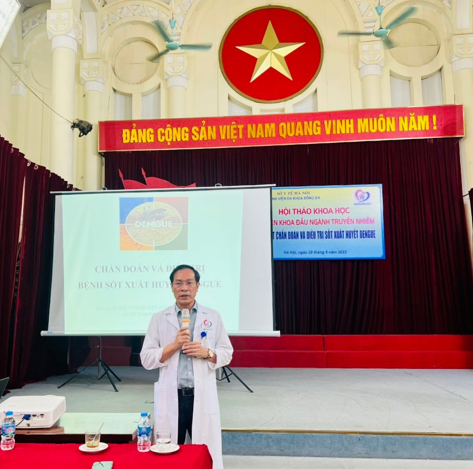 TS.BS. Nguyễn Đình Phúc - Giám đốc Bệnh viện Đa khoa Đống Đa phát biểu tại Hội thảo